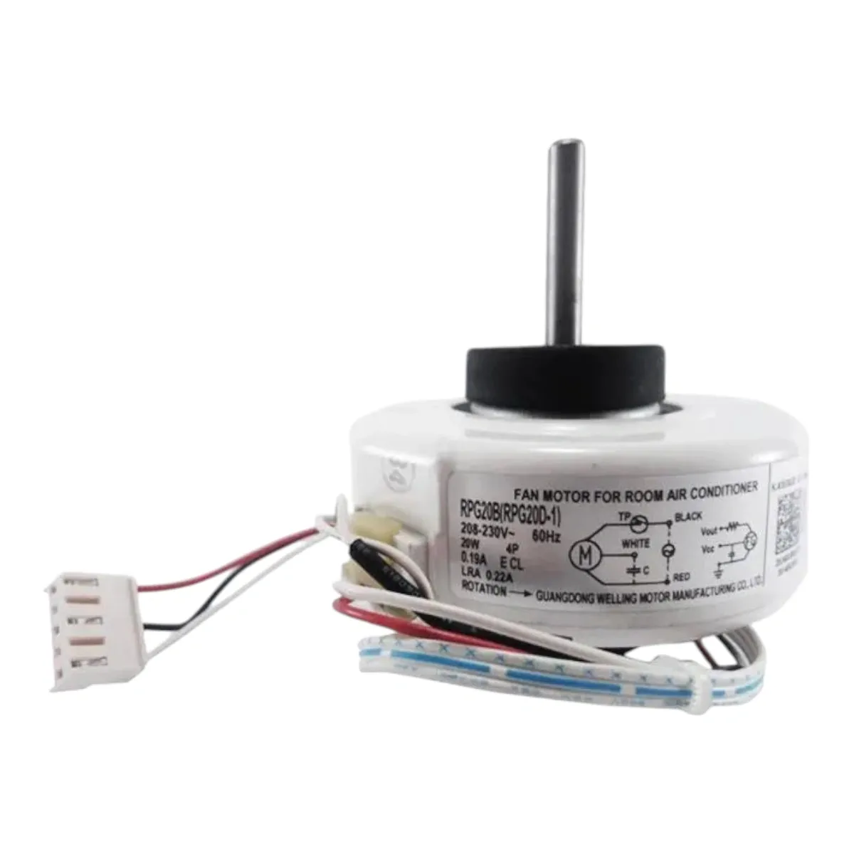 Motor Ventilador Evap. RPG20B Split 9k 12k Btus 22002400300137 Midea Carrier Comfee Admiral ( VERIFICAR SUBSTITUTA 11002012001871)