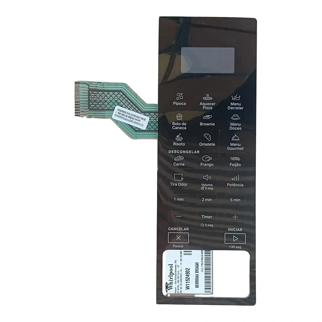 Teclado Membrana BMS46AR W11524902 Micro-ondas Brastemp Consul