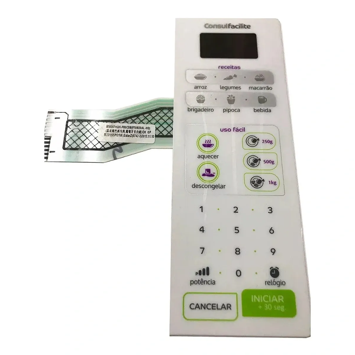 Teclado Membrana CMW20AB W10636311 Micro-ondas Brastemp Consul