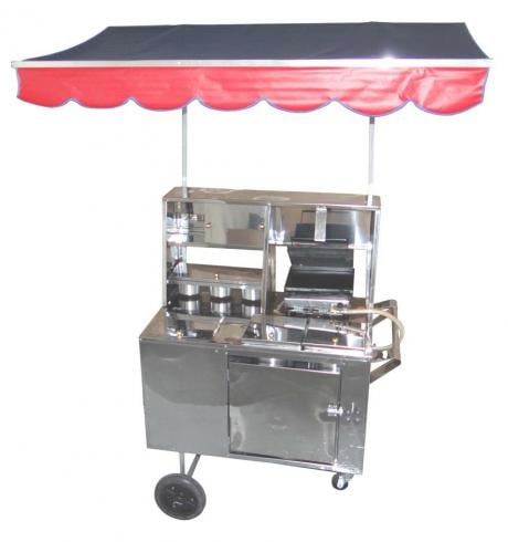 Carrinho de Hot Dog Cachorro Quente Lanches - Todo Inox - Super 2 em 1 - Kit Cars Comércio