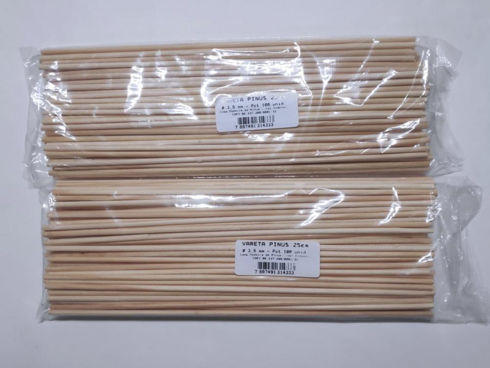 Vareta Aromatizador Madeira 25 cm _ c/ 100 un