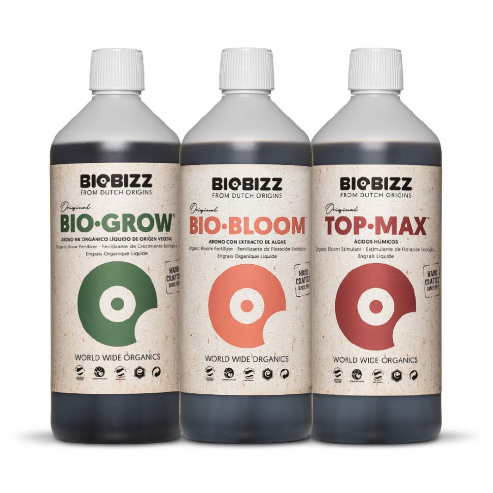 Kit Orgânico Biobizz Trypack Indoor - Bio Grow, Bio Bloom, Top Max 250ml