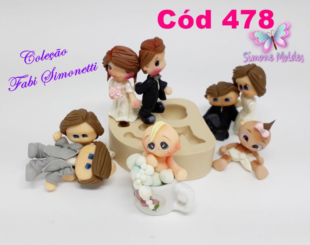 Molde de Silicone Mini Gente - Cód 478