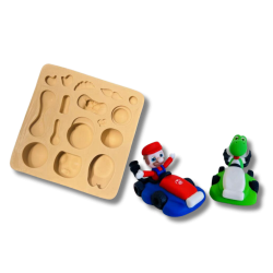 Molde de Silicone Aplique Acessórios Carro Kart - Cód 1247