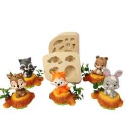 Molde de Silicone Animais do Bosque