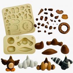 Molde de Silicone Animais do Bosque M (sem cabeça) - Cód 1380