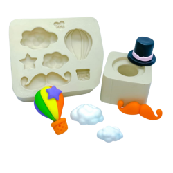 Molde de Silicone Apliques Bigodudo