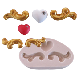 Molde de silicone - Arabesco com coração cód 116