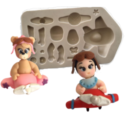 Molde de Silicone Aviador Baby P - Cód 1347