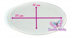 Base Acrilica Oval com Borda 18x10 cm