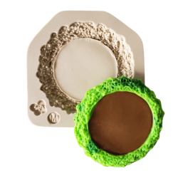 Molde de Silicone para Biscuit Base com Grama Lateral M - Cód 1011