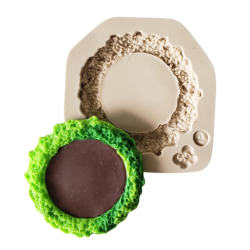 Molde de Silicone para Biscuit Base com Grama Lateral P - Cód 1010