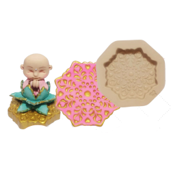 Molde de Silicone Base Namastê - Cód 1158