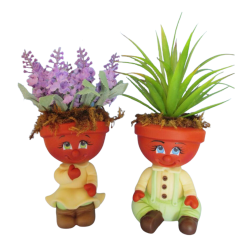 Molde de silicone Bonecos floreiras Combo - cód 237
