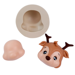 Molde de Silicone Cabeça de bichinhos com Fuça M - Cód 949