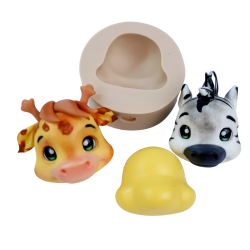Molde de Silicone Cabeça de bichinhos com Fuça P - Cód 948