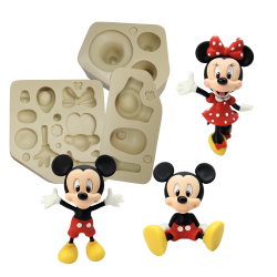 Molde de Silicone Casal de Ratinhos M - Cód 1275