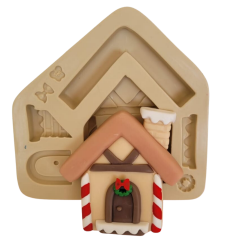 Molde de Silicone Casinha Natalina - Cód 1328