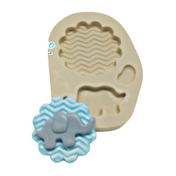 Molde de Silicone Chaveiro Elefante chevron - cód 401