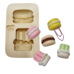 Molde de Silicone Clips doçuras paixão - macarrons e chiclete - Cód 1218