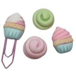 Molde de Silicone Clips doçuras paixão - cupcake e merengue - Cód 1221