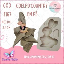 Molde de Silicone Coelho Country em Pé - Cód 1167