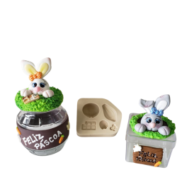 Molde de Silicone para Biscuit Coelho Dengoso - Cód 1003