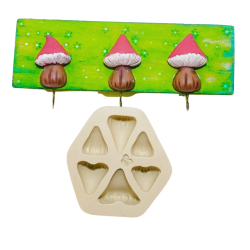 Molde de Silicone Cogumelos da Feh