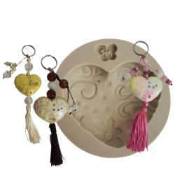 Molde de Silicone Coração Floral - Cód 1127