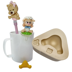 Molde de Silicone Corpinho sentado universal paixão - PP - Cód 1370