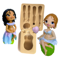 Molde de Silicone Corpo de Grávida tamanho G (Sem Cabeça) - Cód 1350
