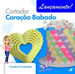 Cortador Coração Babado 6 peças