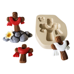 Molde de Silicone para Biscuit Cruz Santa - Cód 1006