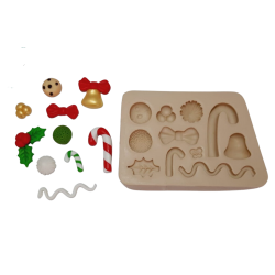 Molde de Silicone Enfeites Natalinos Paixão - Cód 926