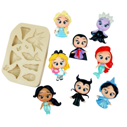 Molde de Silicone Fabrica de Apliques - Princesas 1