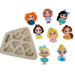 Molde de Silicone Fabrica de Apliques - Princesas 2
