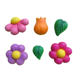 Molde de silicone Flores Gordinhas tam G - cód 242