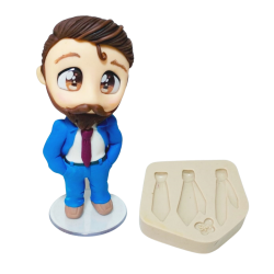 Molde de Silicone Gravatinhas da Feh