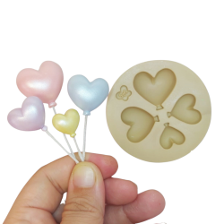 Molde de Silicone Kit Balões Coração