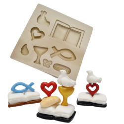 Molde de Silicone Kit religioso paixão - Cód 1226