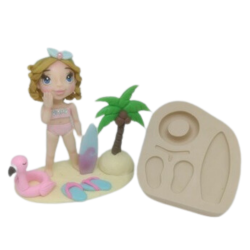 Molde de Silicone Kit Tropical Praia - cód 391