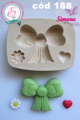 Molde de silicone - Laço GG c/ fita e apliques Paixão cod 188