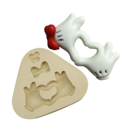 Molde de Silicone Luvinhas Ratinhos Coração - Cód 1268