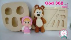Molde de Silicone Menina e o Urso cód 362