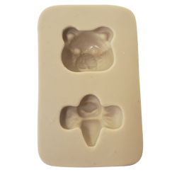 Molde de Silicone - Mini abelha e urso Cód 061