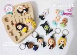 Molde de silicone Mini Princesas Paixão - cód 311