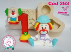 Molde de Silicone Multi palhaços - cód 363