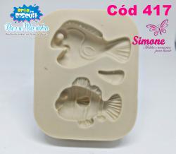 Molde de Silicone Mundo Marinho 4 M - Peixes N / D
