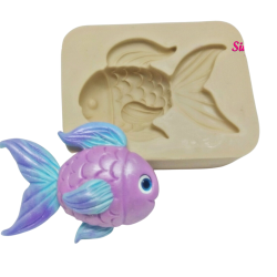 Molde de Silicone Mundo Marinho G1 / Peixe - Cód 422