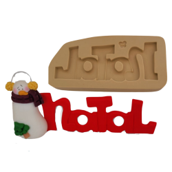 Molde de Silicone Palavra Natal - Cód 1330